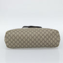 GUCCI GG Supreme Tragetasche PVC Beige Silber 211137 Original YKZ140-17