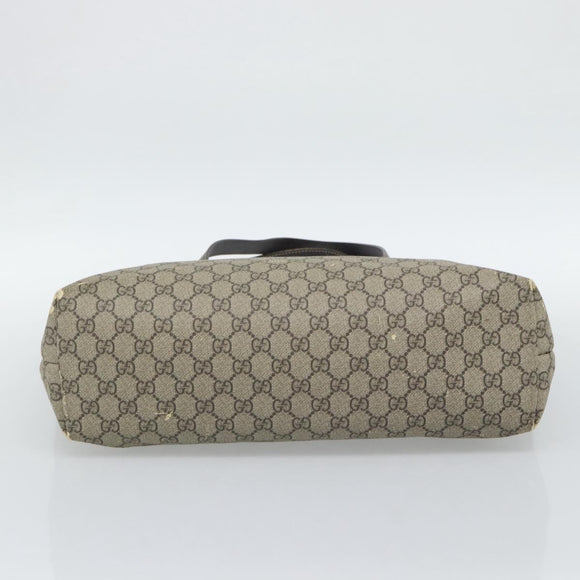 GUCCI GG Supreme Tragetasche PVC Beige Silber 211137 Original YKZ140