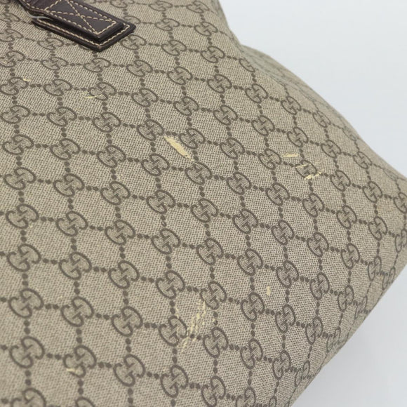 GUCCI GG Supreme Tragetasche PVC Beige Silber 211137 Original YKZ140