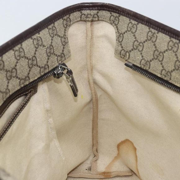 GUCCI GG Supreme Tote Bag PVC Beige Silver 211137 Auth YKZ140