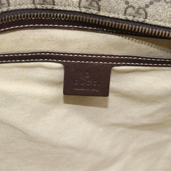 GUCCI GG Supreme Tragetasche PVC Beige Silber 211137 Original YKZ140