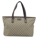 GUCCI GG Supreme Tote Bag PVC Beige Silver 211137 Auth YKZ140-2