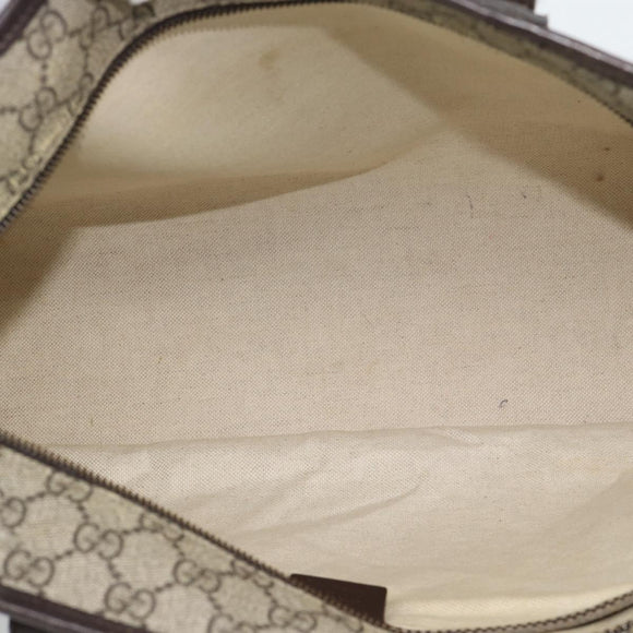 GUCCI GG Supreme Tragetasche PVC Beige Silber 211137 Original YKZ140