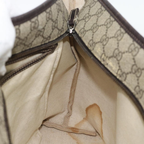 GUCCI GG Supreme Tragetasche PVC Beige Silber 211137 Original YKZ140