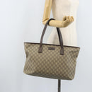 GUCCI GG Supreme Tote Bag PVC Beige Silver 211137 Auth YKZ140-25