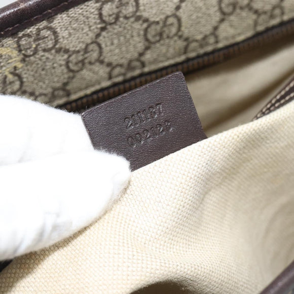 GUCCI GG Supreme Tragetasche PVC Beige Silber 211137 Original YKZ140