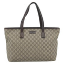 GUCCI GG Supreme Tragetasche PVC Beige Silber 211137 Original YKZ140-13