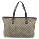 GUCCI GG Supreme Tote Bag PVC Beige Silver 211137 Auth YKZ140-3