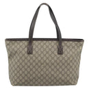 GUCCI GG Supreme Tragetasche PVC Beige Silber 211137 Original YKZ140-2