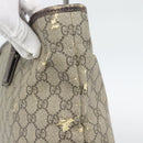 GUCCI GG Supreme Tragetasche PVC Beige Silber 211137 Original YKZ140-4