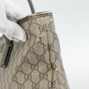 GUCCI GG Supreme Tragetasche PVC Beige Silber 211137 Original YKZ140-7