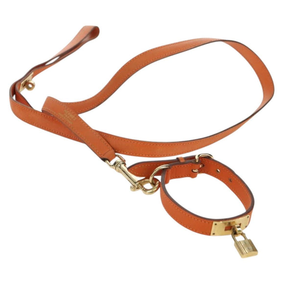 HERMES Kelly Dog Lead Dog Leash Leather Auth YKZ1400V
