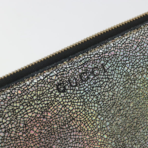 GUCCI Long Wallet Leather Outlet Silver 332747 Auth YKZ1403A