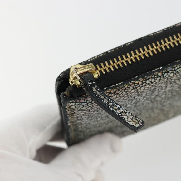 GUCCI Long Wallet Leather Outlet Silver 332747 Auth YKZ1403A
