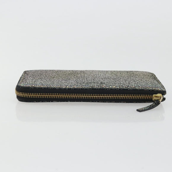 GUCCI Long Wallet Leather Outlet Silver 332747 Auth YKZ1403A