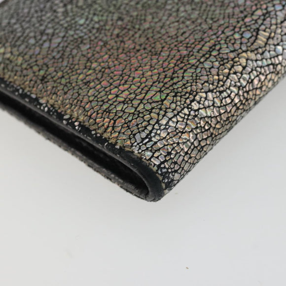 GUCCI Long Wallet Leather Outlet Silver 332747 Auth YKZ1403A