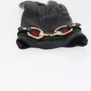 GUCCI Horsebit Web Sherry Line Gloves Leather Black Auth YKZ1406A-18