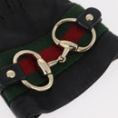 GUCCI Horsebit Web Sherry Line Gloves Leather Black Auth YKZ1406A-19