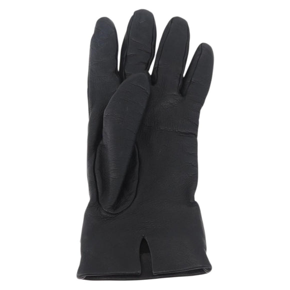 GUCCI Horsebit Web Sherry Line Gloves Leather Black Auth YKZ1406A