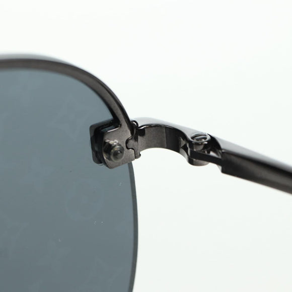 LOUIS VUITTON Clockwise Sunglasses metal Black Z1019E LV Auth YKZ1407M