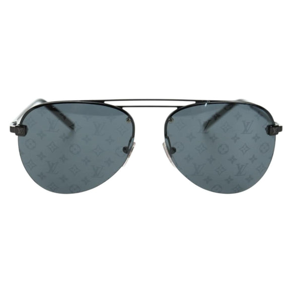 LOUIS VUITTON Clockwise Sunglasses metal Black Z1019E LV Auth YKZ1407M