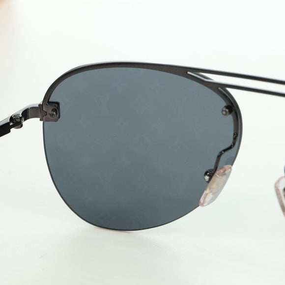LOUIS VUITTON Clockwise Sunglasses metal Black Z1019E LV Auth YKZ1407M