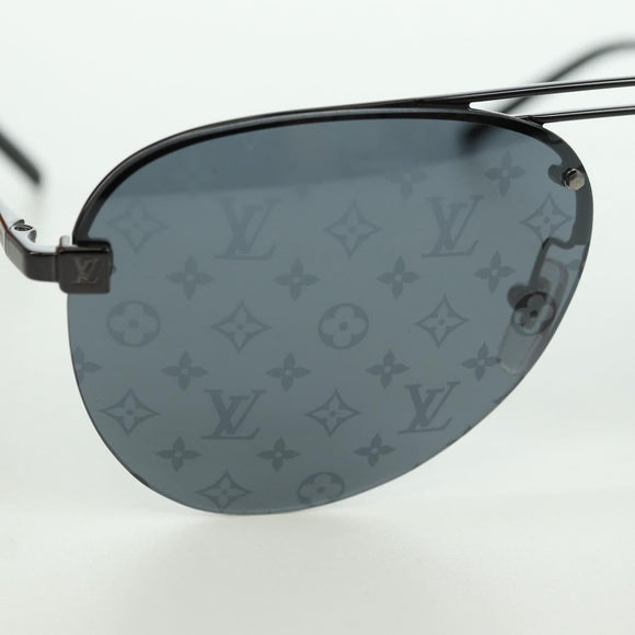 LOUIS VUITTON Clockwise Sunglasses metal Black Z1019E LV Auth YKZ1407M
