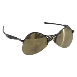 CHANEL COCO Mark Sunglasses metal Black 05981 50927 CC Auth YKZ1410