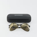 CHANEL COCO Mark Sunglasses metal Black 05981 50927 CC Auth YKZ1410-12