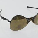 CHANEL COCO Mark Sunglasses metal Black 05981 50927 CC Auth YKZ1410-5