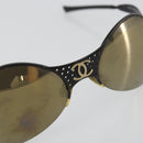 CHANEL COCO Mark Sunglasses metal Black 05981 50927 CC Auth YKZ1410-7