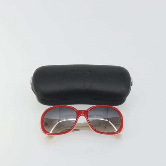 CHANEL Camelia Sunglasses plastic Red 5113 CC Auth YKZ1411A