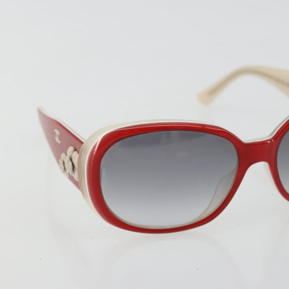 CHANEL Camelia Sunglasses plastic Red 5113 CC Auth YKZ1411A