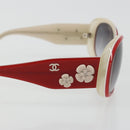 CHANEL Camelia Sunglasses plastic Red 5113 CC Auth YKZ1411A-8