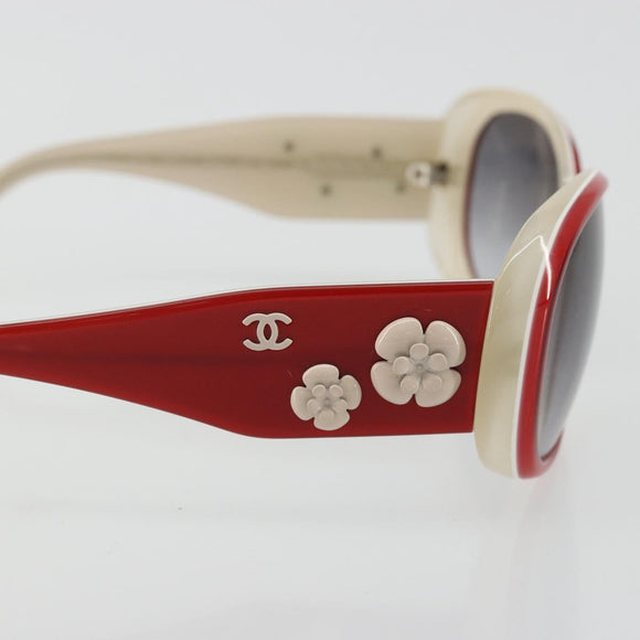 CHANEL Camelia Sunglasses plastic Red 5113 CC Auth YKZ1411A