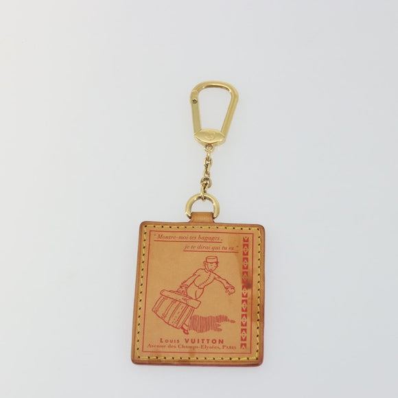 LOUIS VUITTON Porte Cles VVN Key Holder Leather Beige Gold LV Auth YKZ1417