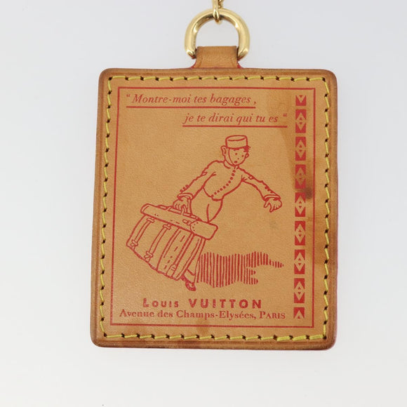 LOUIS VUITTON Porte Cles VVN Key Holder Leather Beige Gold LV Auth YKZ1417