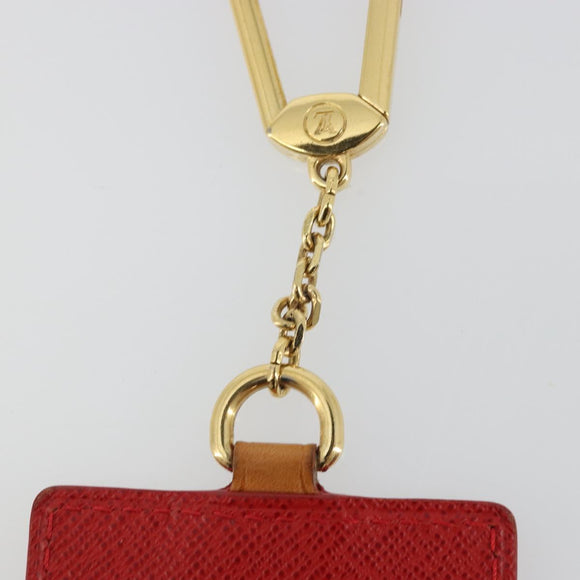 LOUIS VUITTON Porte Cles VVN Key Holder Leather Beige Gold LV Auth YKZ1417