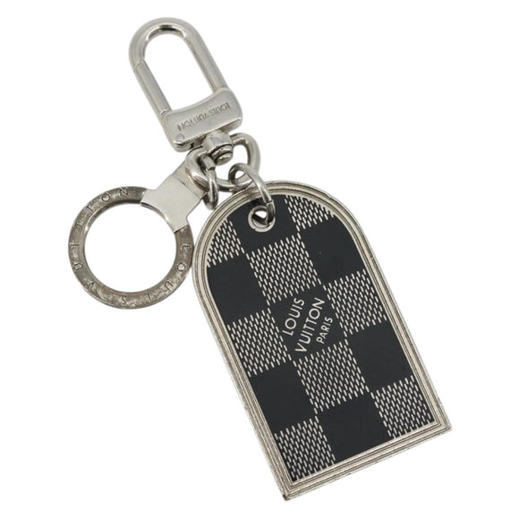 LOUIS VUITTON Damier Porte Cles Porto Address Key Ring metal M65770 Auth YKZ1422