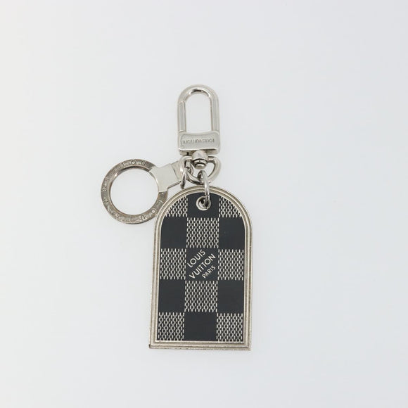 LOUIS VUITTON Damier Porte Cles Porto Address Key Ring metal M65770 Auth YKZ1422
