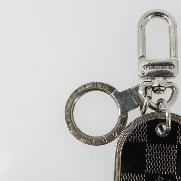 LOUIS VUITTON Damier Porte Cles Porto Address Key Ring metal M65770 Auth YKZ1422