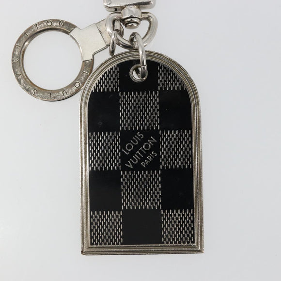 LOUIS VUITTON Damier Porte Cles Porto Address Key Ring metal M65770 Auth YKZ1422