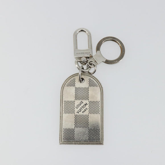 LOUIS VUITTON Damier Porte Cles Porto Address Key Ring metal M65770 Auth YKZ1422
