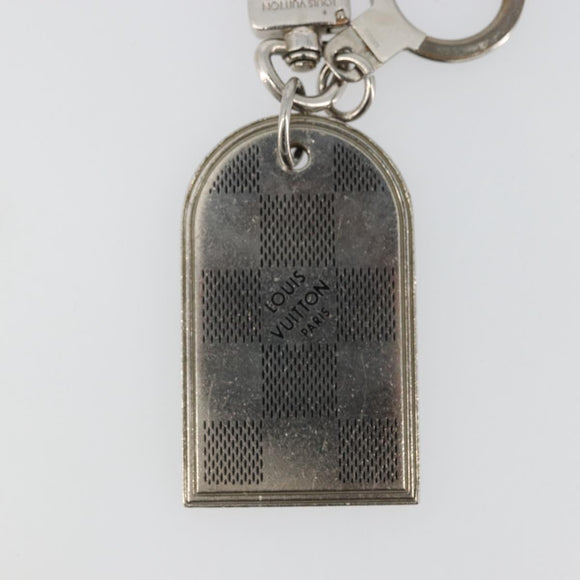 LOUIS VUITTON Damier Porte Cles Porto Address Key Ring metal M65770 Auth YKZ1422