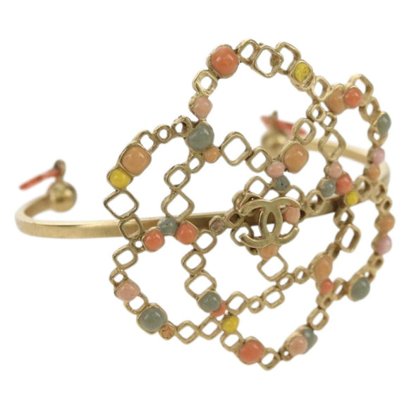 CHANEL Bangle COCO Mark Bracelet metal Gold Tone CC Auth YKZ1423M