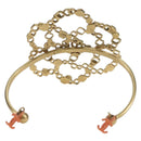 CHANEL Bangle COCO Mark Bracelet metal Gold Tone CC Auth YKZ1423M-3