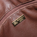 Burberrys Nova Check Tote Bag PVC Leather Green Gold Auth YKZ143-11