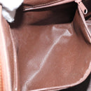 Burberrys Nova Check Tote Bag PVC Leather Green Gold Auth YKZ143-21