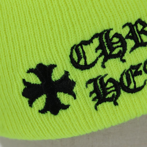 Chrome Hearts Watch Cap Hat Acrylic Yellow Auth YKZ1431M