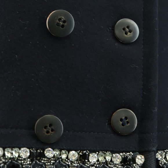 PRADA Coat Jacket Wool Black Auth YKZ1434A
